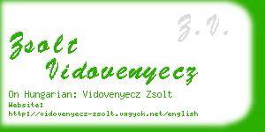 zsolt vidovenyecz business card